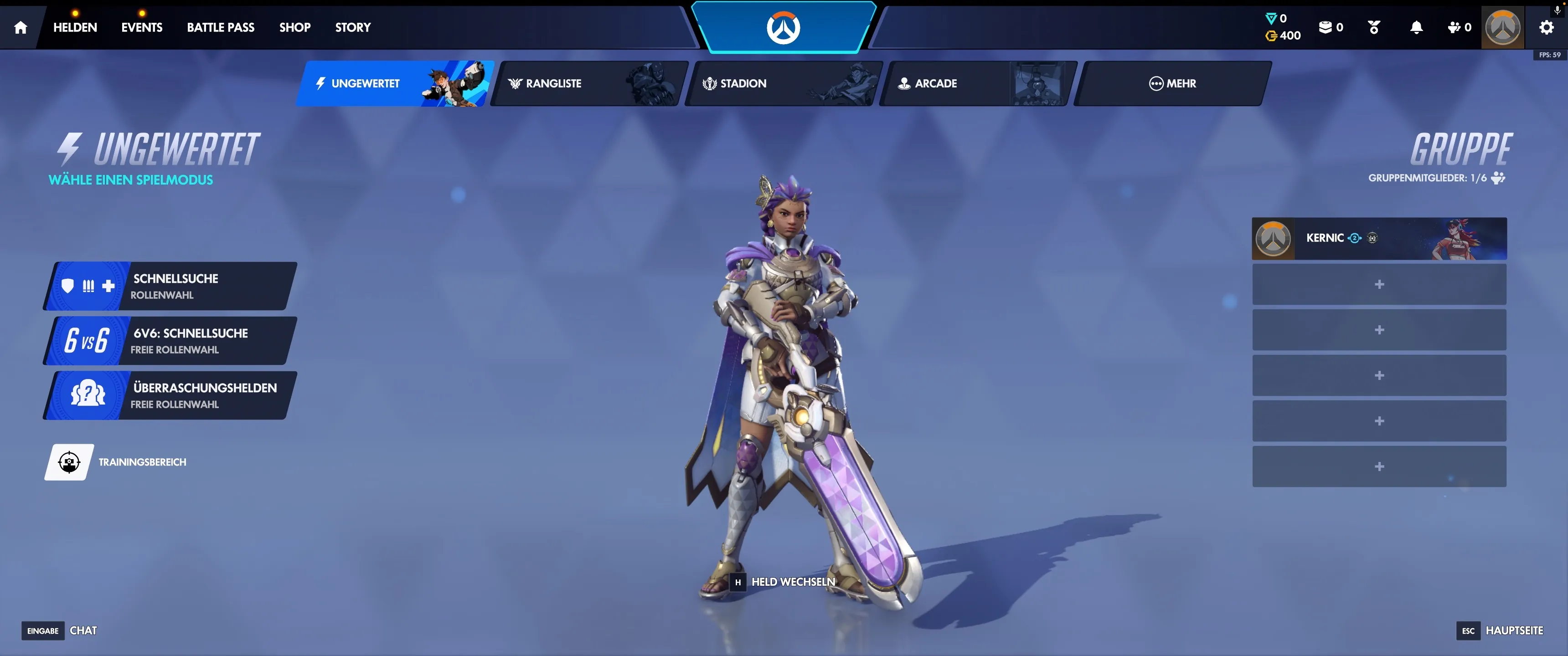 Overwatch game mode selection