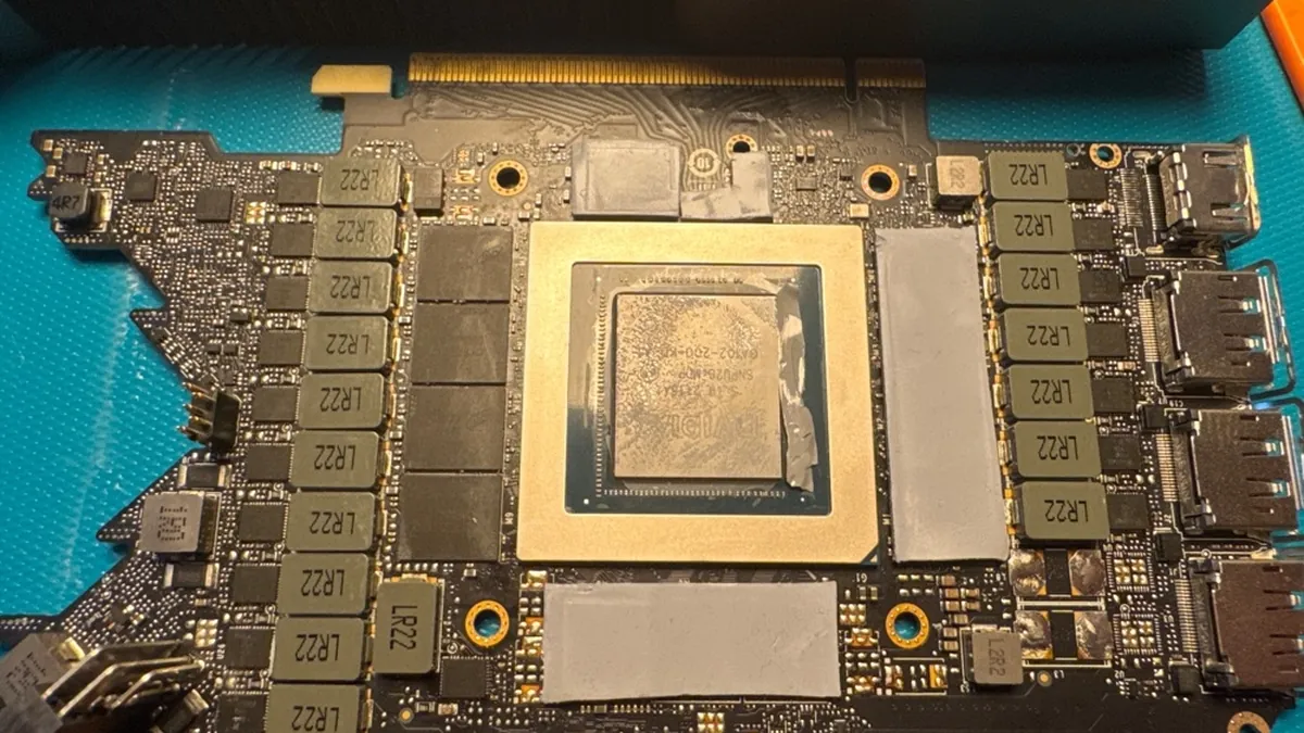 Destroyed PhaseSheet around GPU chip